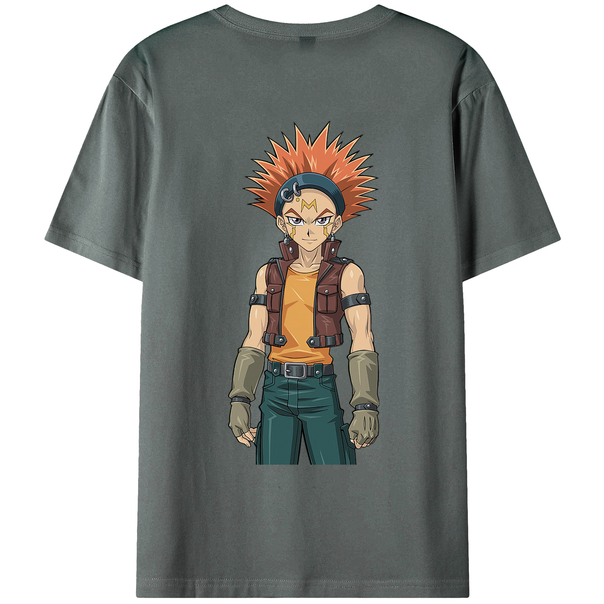 （画像用） 遊☆戯☆王 Yu-Gi-Oh! 綿100％ メンズ半袖Tシャツ（バックプリント） 通気性